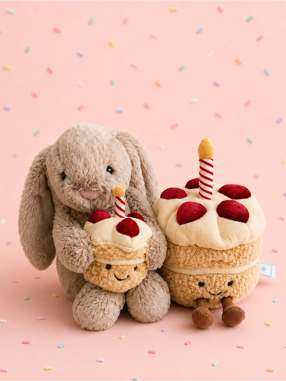NWT Jellycat Bashful Beige Bunny Birthday & Amuseables Birthday Cake